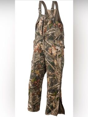 RedHead Camouflage Cargo Bib Overalls in Brown and Green